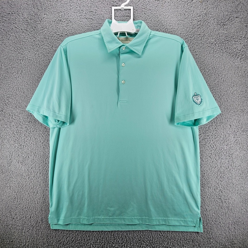Donald Ross Sportswear Mens Medium Mint Green Short Sleeve Golf Polo Shirt Logo
